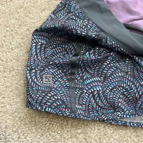 Salomon Women Actilite Athletic Shorts Med Lavender Blue Pattern Running Active. - Picture 5 of 14